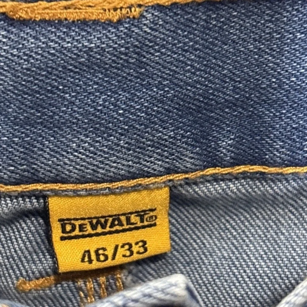 DeWalt Workwear Mens Straight Leg Blue Denim Work Jeans 46x33 NWT‎